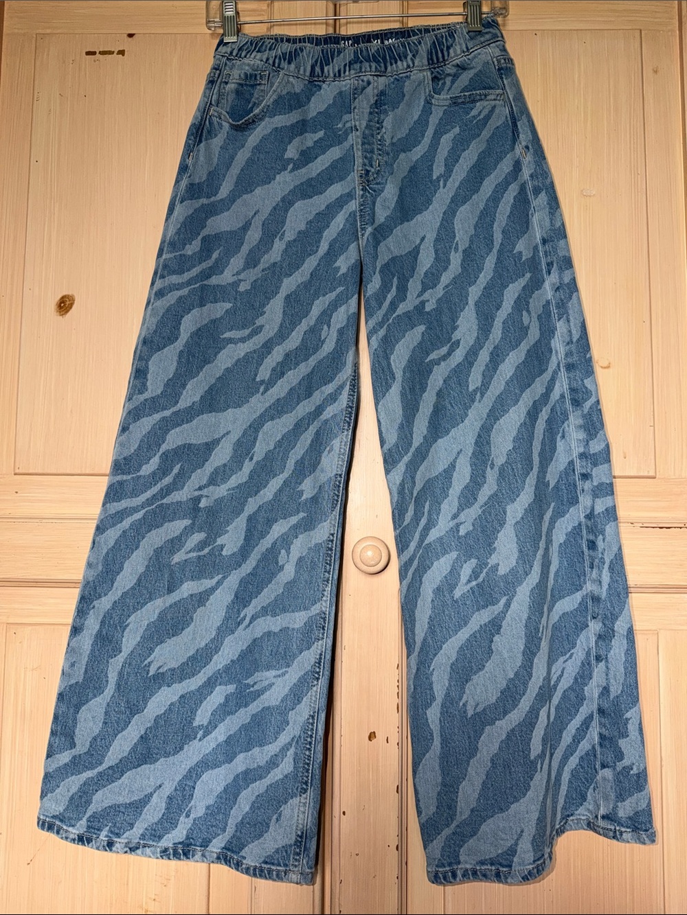 GAP Blue Zebra-Pattern Wide Leg Jeans